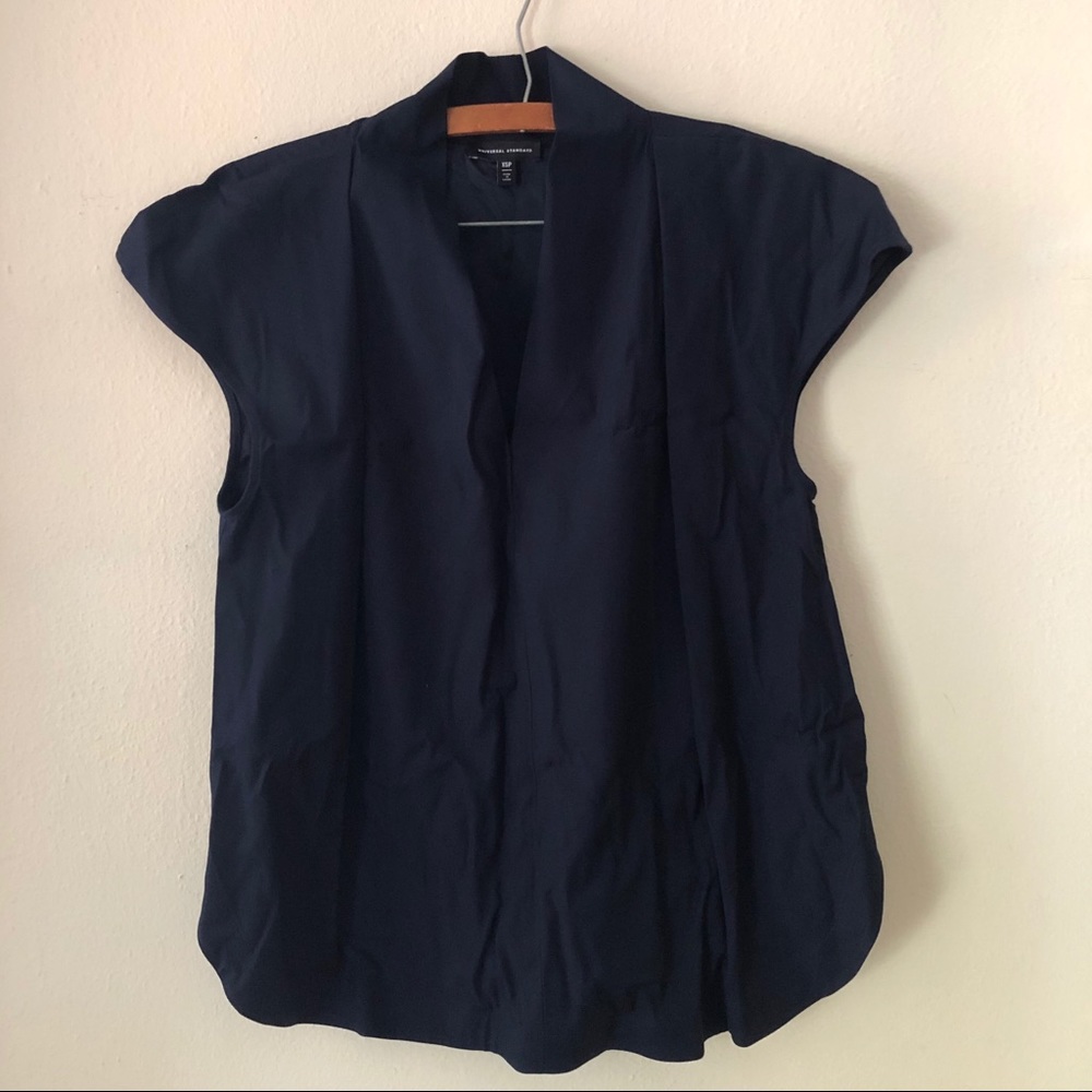 Universal Standard Navy Cambria Luxe Twill Top